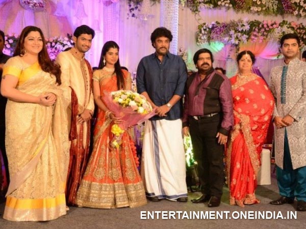 Khushboo With Sundar C At Simbu's Sister Ilakkiya's Wedding Reception