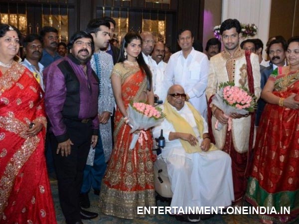 Former Chief Minister M Karnunidhi At Ilakkiya's Marriage Reception