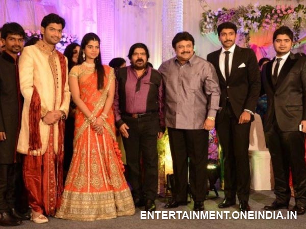 Prabhu And Vikram At Ilakkiya's Wedding Reception 