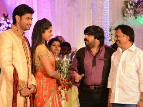 AM Rathnam At Ilakkiya-Abhilash's Wedding Reception