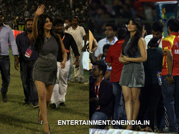 Shruti Hassan At Telugu Warriors Match In CCL 4