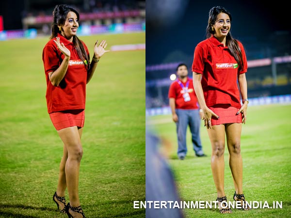 Sanjjanaa At Telugu Warriors Match In CCL 4