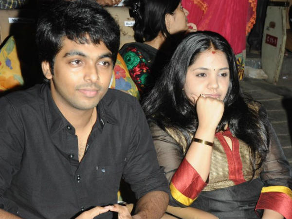 Picture: Music Director GV Prakash With Wife