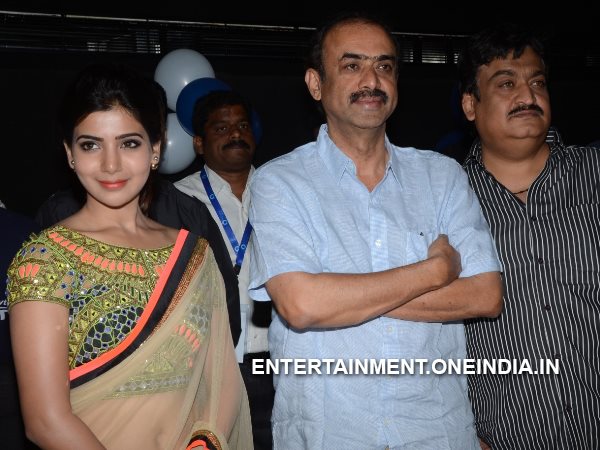 Samantha Posing With Suresh Babu 