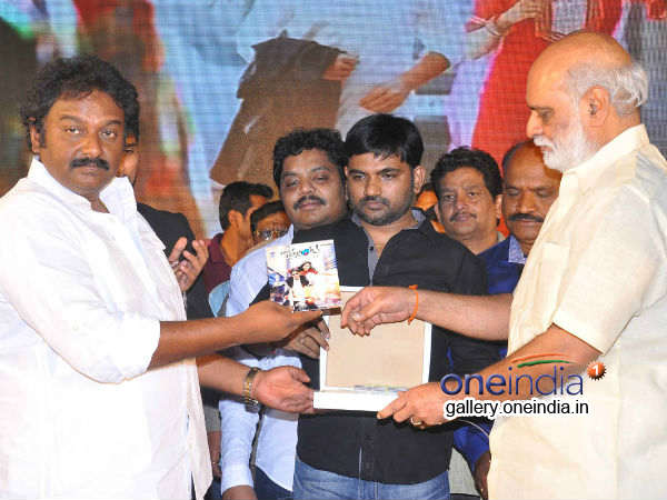 Raghavendra Rao Handing Over Kotha Janta Music CD To Vinayak