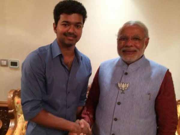 Photo: Vijay Welcomed By Narendra Modi