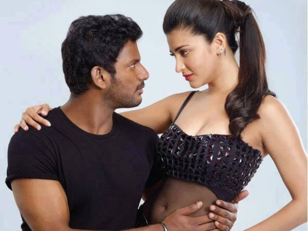 A Hot Picture Of Vishal-Shruti Hassan From Poojai