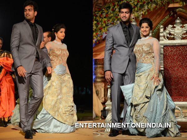 Hanshitha, Archith Reddy's Dashing Costumes At Wedding Reception