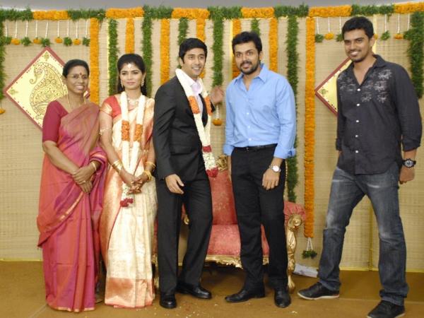 Photo: Karthi At Chinmayi-Rahul Ravindran Wedding Reception