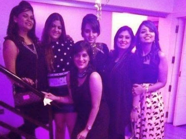 Trisha Posing For Camera With Her Guests