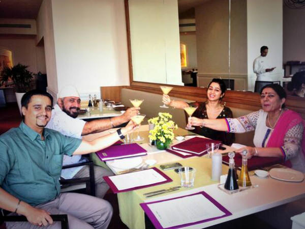 Charmi With Brother And Mother