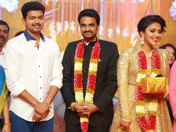 Vijay At Amala Paul's Wedding Reception