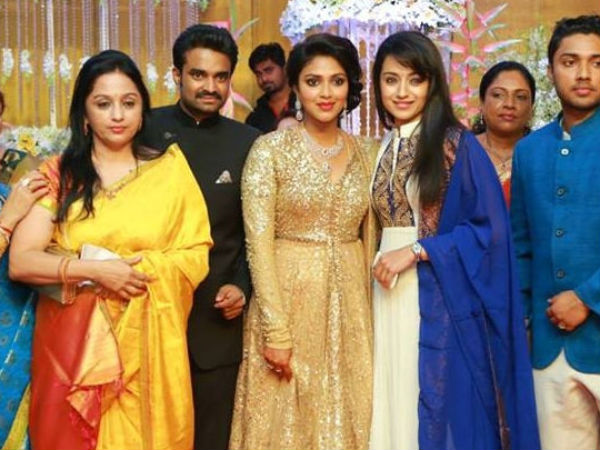 Trisha At Amala Paul-Vijay's Wedding Reception