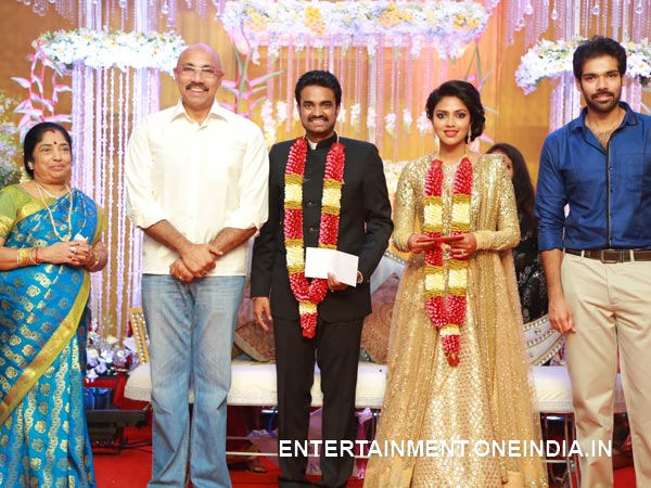 Sathyaraj At Amala Paul-Vijay's Wedding Reception