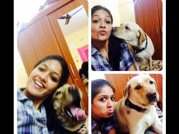 Meghana Raj With Her Pet