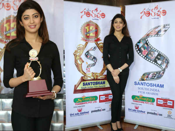 Pranitha Launches Santosham Awards Logo