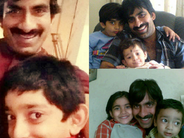 Ravi Teja With His Kids- Mokshadha and Mahadhan